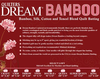 Quilter's Dream Bamboo Silk Tencel Blend Midloft Quilt Batting 46