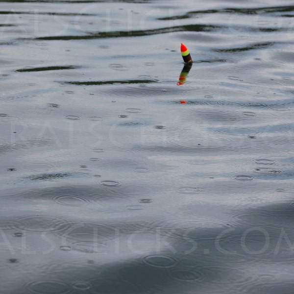 Lake Home Decor Photograph Bobber Fishing Rain Water Home Office Wall Art Nature Photography Fine Art Up North Cabin Decorate Your Walls