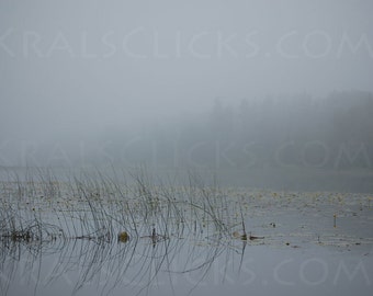 Lake Home Decor Photograph Mist Water Home Office Wall Art Nature Photography Fine Art Gray Grey Up North Cabin Decorate Your Walls Gift Ide