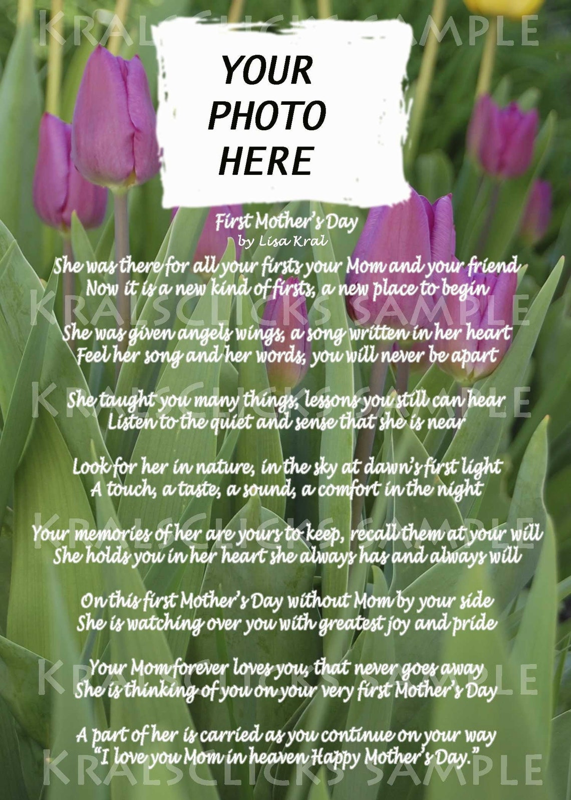 First Mothers Day Without Mom High Resolution Instant Download 8 X 10 Missing Mom Mother Mommy