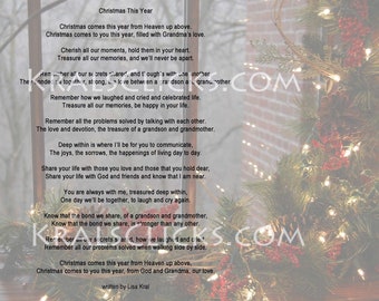 Christmas Poem for those that have lost their Grandma or Mom 8x10 Christmas without Grandma Christmas This Year Color Digital Download File