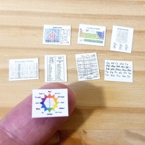 Documenti scolastici per casa delle bambole in scala 1:1/Set di 8 pagine di compiti in miniatura/Accessorio per casa delle bambole/Decorazione per casa delle bambole/Scala 1:24