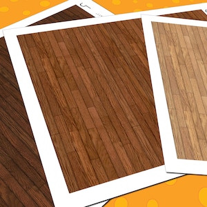 Dollhouse Flooring, 1:12 Scale, 3 Seamless Narrow Plank Ash Hardwood Miniature Floor Patterns in 3 Colors, Printable PDF