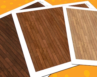 Dollhouse Flooring, 1:12 Scale, 3 Seamless Narrow Plank Ash Hardwood Miniature Floor Patterns in 3 Colors, Printable PDF