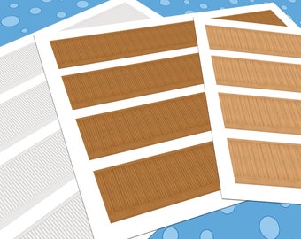 Dollhouse Wallpaper, 1:24 Half Scale, 9 Beadboard Miniature Patterns, Printable PDF