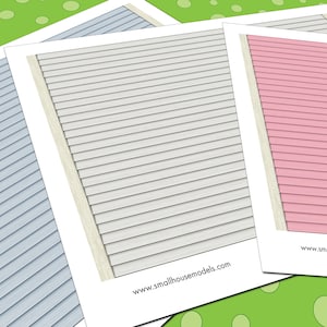 Lundby Exterior Siding Wallpaper, 1:18 Scale, 3 Seamless Vinyl Siding Miniature Wall Patterns in 3 Colors, Printable PDF