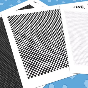 Dollhouse Flooring, 1:24 Half Scale, 3 Repeating Tiny Checkered Tile Miniature Floor Patterns in 3 Colors, Printable PDF