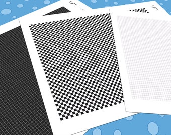 Dollhouse Flooring, 1:24 Half Scale, 3 Repeating Tiny Checkered Tile Miniature Floor Patterns in 3 Colors, Printable PDF