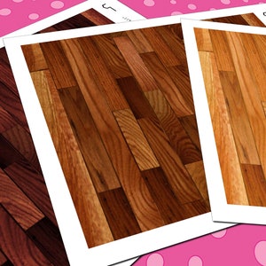 Dollhouse Hardwood Flooring, 1:6 Scale, 3 Seamless Narrow Poplar Wood Miniature Floor Patterns in 3 Colors, Printable PDF