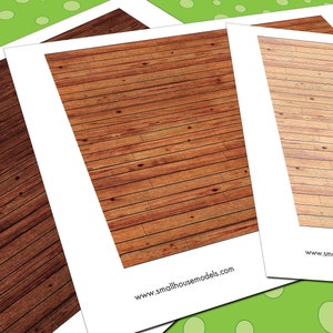 DOLLHOUSE FLOORING 1:18 scale doll house printable seamless wood miniature flooring 3 different colors mini wood floor pattern PDF download