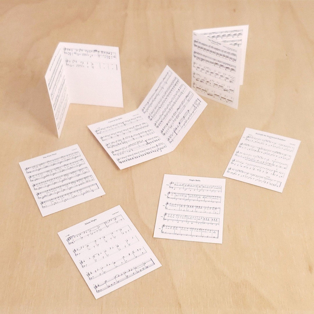 Miniature Christmas Sheet Music | Christmas Piano Music | Dollhouse ...