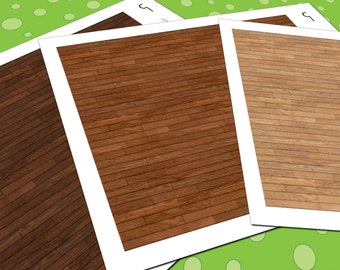 Lundby Dollhouse Flooring, 1:18 Scale, 3 Seamless Narrow Plank Ash Hardwood Miniature Floor Patterns in 3 Colors, Printable PDF