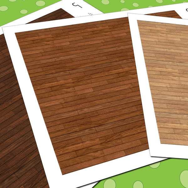 Lundby Dollhouse Flooring, 1:18 Scale, 3 Seamless Narrow Plank Ash Hardwood Miniature Floor Patterns in 3 Colors, PDF imprimable