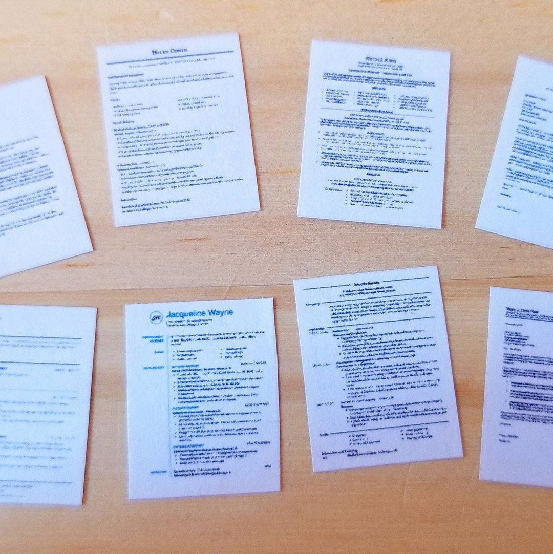 Dollhouse Sized Documents | Mini Resumes and Cover Letters | Set of 8 ...