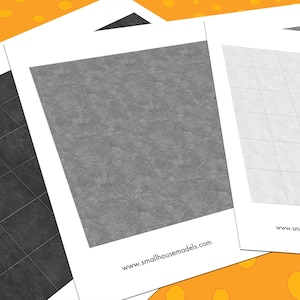 Dollhouse Linoleum, 1:12 Scale, 3 Repeating Miniature Floor Patterns, Printable PDF