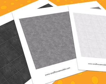 Dollhouse Linoleum, 1:12 Scale, 3 Repeating Miniature Floor Patterns, Printable PDF