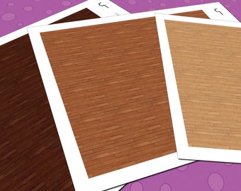 Dollhouse Hardwood Flooring | Printable PDF | 1:48 Quarter Scale | Miniature Flooring | Dollhouse Furniture | Mini Dollhouse Supplies