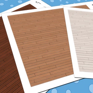 Dollhouse Flooring, 1:24 Half Scale, 3 Seamless Cedar Wood Decking Miniature Floor Patterns in 3 Colors, PDF imprimable