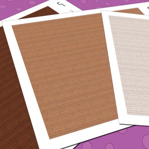 Dollhouse Flooring, 1:48 Quarter Scale, 3 Seamless Cedar Wood Decking Miniature Floor Patterns in 3 Colors, PDF imprimable