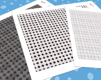 Dollhouse Octagonal Checkered Tile Flooring | Printable PDF | 1:24 Half Scale | Dollhouse Furniture | Mini Dollhouse Supplies | Diorama