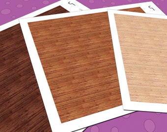 Dollhouse Hardwood Flooring, 1:48 Quarter Scale, 3 Seamless Knotty Pine Miniature Wood Floor Patterns in 3 Colors, Printable PDF