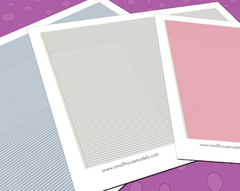 Dollhouse 1:48 Exterior Siding Printable, 3 Vinyl Siding Miniature Patterns, Quarter Scale Wallpaper, Miniature House Outer Paper, PDF