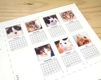 Miniature Cat Calendar 2022 | Dollhouse Calendar Kit | Dollhouse Accessory | Dollhouse Home Decor | 1:12 Scale | PDF Digital Download