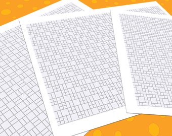 Dollhouse Wallpaper, 56 Subway Tile Fancy Miniature Floor Patterns, 1:12 Scale, Printable PDF