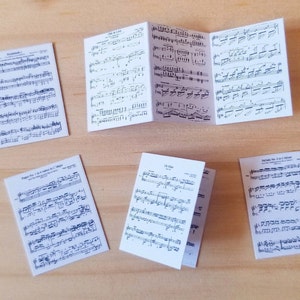 Dollhouse Sheet Music | Classical Piano Music in Miniature | Dollhouse Accessory | Dollhouse Home Decor | Doll Piano Lessons | 1:12 Scale