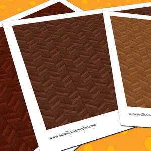 Dollhouse Flooring, 1:12 Scale, 3 Seamless Parquet Hardwood Miniature Floor Patterns in 3 Colors, PDF imprimable