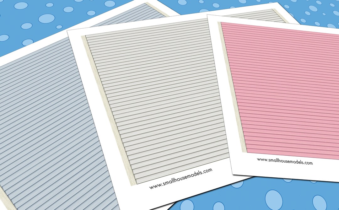 Dollhouse 1:24 Exterior Siding Printable, 3 Vinyl Siding Miniature ...