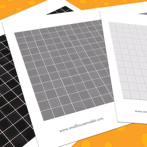 Dollhouse Flooring, 1:12 Scale, 3 Repeating Plain 6&quot; Tile Miniature Floor Patterns, Printable PDF