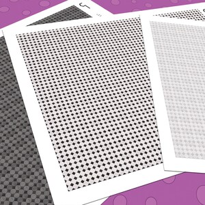 Dollhouse Flooring, 1:48 Quarter Scale, 3 Repeating Octagonal Check Tile Miniature Floor Patterns in 3 Colors, Printable PDF