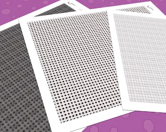 Dollhouse Flooring, 1:48 Quarter Scale, 3 Repeating Octagonal Check Tile Miniature Floor Patterns in 3 Colors, Printable PDF