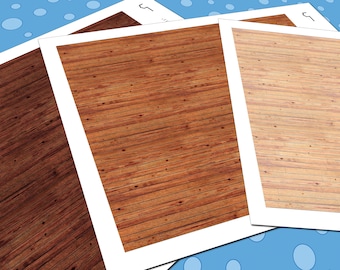 Dollhouse Flooring, 1:24 Half Scale, 3 Seamless Knotty Pine Miniature Wood Floor Patterns in 3 Colors, Printable PDF