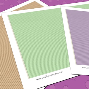 Dollhouse 1:48 Exterior Siding Printable, 3 Vinyl Siding Miniature Patterns, Quarter Scale Wallpaper, Miniature House Outer Paper, PDF