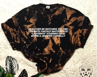Labyrinth Movie Graphic T-Shirt, 80s Bleached Shirt