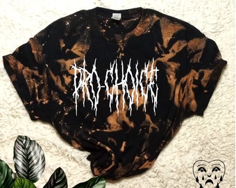 Pro-Choice Graphic T-Shirt, Bleached Heavy Metal Style