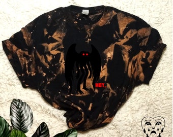 Distressed Mothman Graphic T-Shirt, Cryptidcore Tee