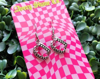 Fang Earrings, 90s Aesthetic, 90s Earrings, Trendy Earrings, Trending, Accessories, Gift, Halloween, Vampire Fangs, 90s Halloween, Spooky