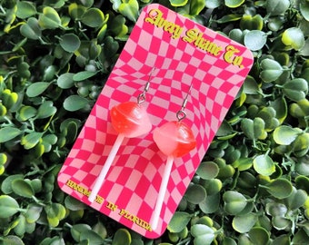 Lollipop Earrings, 90s Aesthetic, 90s Earrings, Trendy Earrings, Trending, Accessories, Candy Earrings, Sucker Earrings, Candy, Cherry, Gift