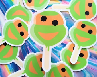 TMNT Ice Cream Bar Sticker, 90s Nostalgia, Pop Culture