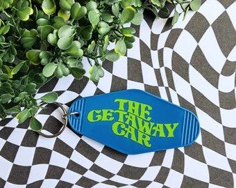 Getaway Car Keychain, Motel Key Chain, Motel Room Keychain, Motel Keychain, Trendy Keychain, Keychain Gift, Room Keychain,Summer,Getaway Car