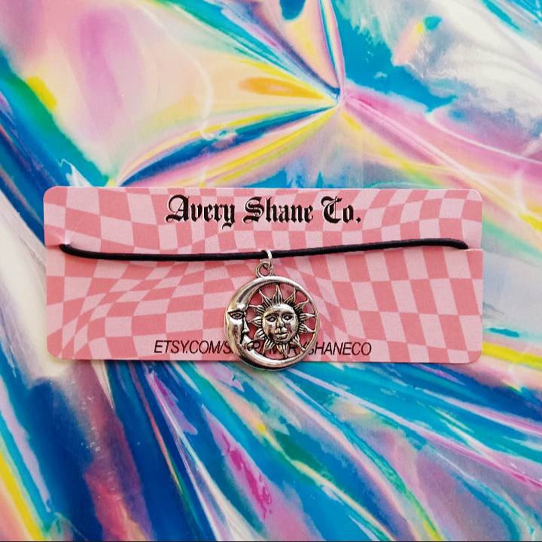 Sun & Moon Choker Choker 90s Choker 90s Necklace 90s Etsy