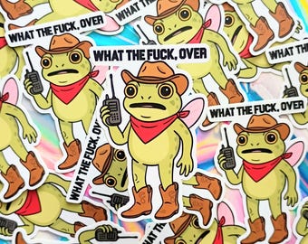 Frog Vinyl Sticker, Funny Sticker, Funny Frog, Radio Sticker, Car Decal, Water Bottle Sticker, Frog Sticker