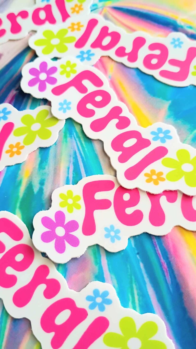 Feral Sticker Feral Sticker, Feral Decal, Car Decal, Funny Sticker, Cute Sticker ...