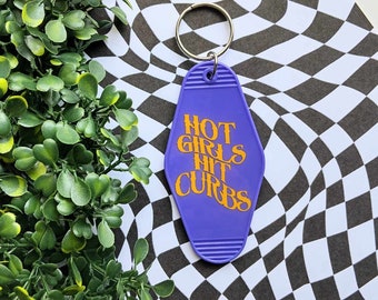 Hot Girls Keychain, Motel Key Chain, Motel Room Keychain, Motel Keychain, Trendy Keychain, Keychain Gift, Room Keychain, Hot Girls Hit Curbs