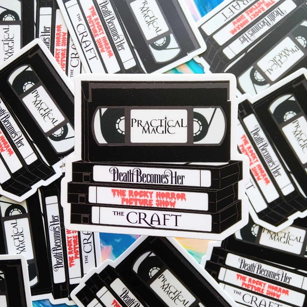 VHS Sticker, 90s Nostalgia, 90s Sticker, 90s Kids, Pop Culture, Pop Culture Sticker, Halloween Sticker, Halloween, 90s Horror, 90s Movies