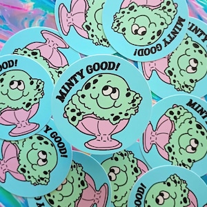 Mint Ice Cream Sticker, Mint Ice Cream, Vintage Style Sticker, Water Bottle Decal, Car Sticker, Foodie Sticker, Foodie Decal, Mint Sticker