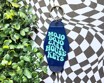 Mojo Dojo Keychain, Motel Key Chain, Motel Room Keychain, Motel Keychain, Trendy Keychain, Keychain Gift, Room Keychain,Mojo Dojo Casa House